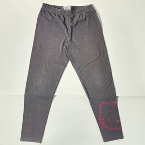 Sanrio Hello Kitty Dark Gray Leggings with Pink Kitty Detail Size: M